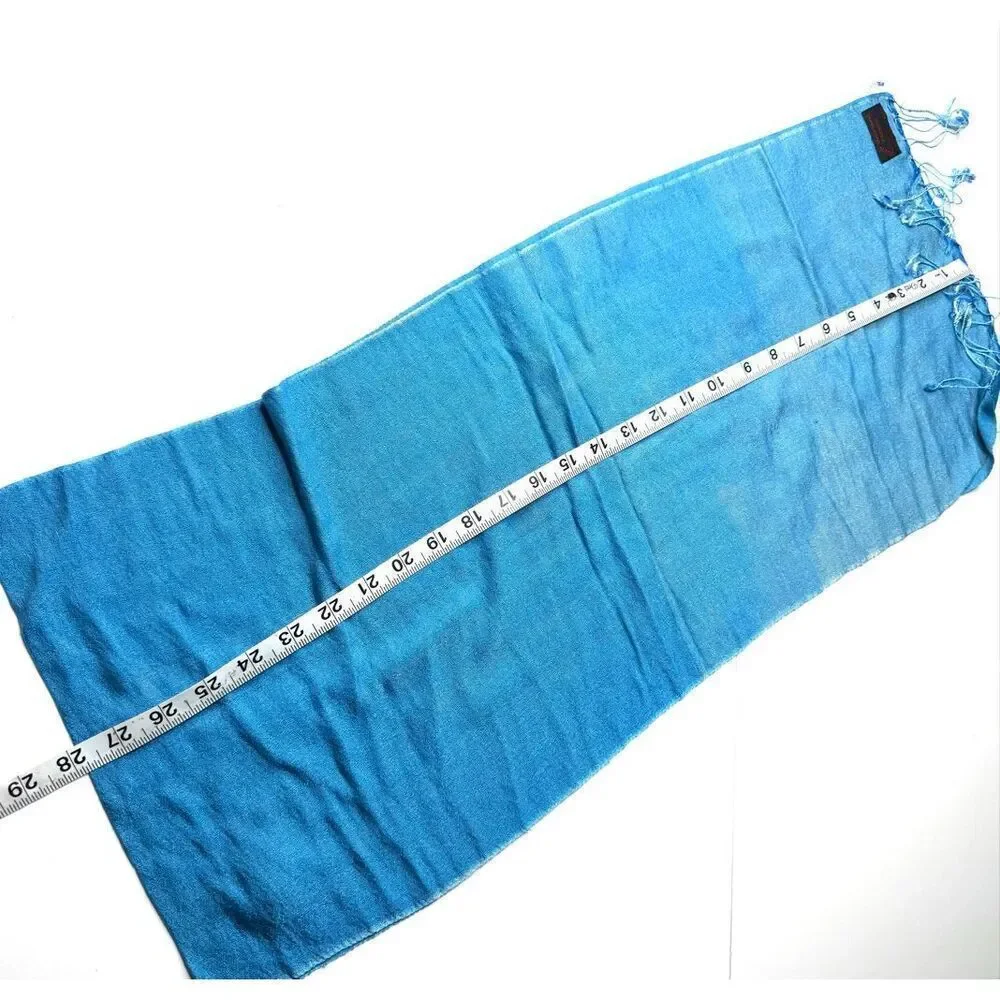 Turquoise Blue Pashmina Scarf | Handmade in Nepal | Fringe | 56” x 24”